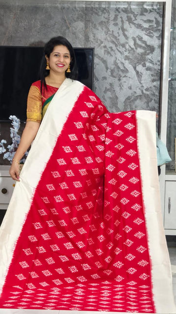 Pochampally-Ikkat-Silk-Red-Sari-weavesarees.com